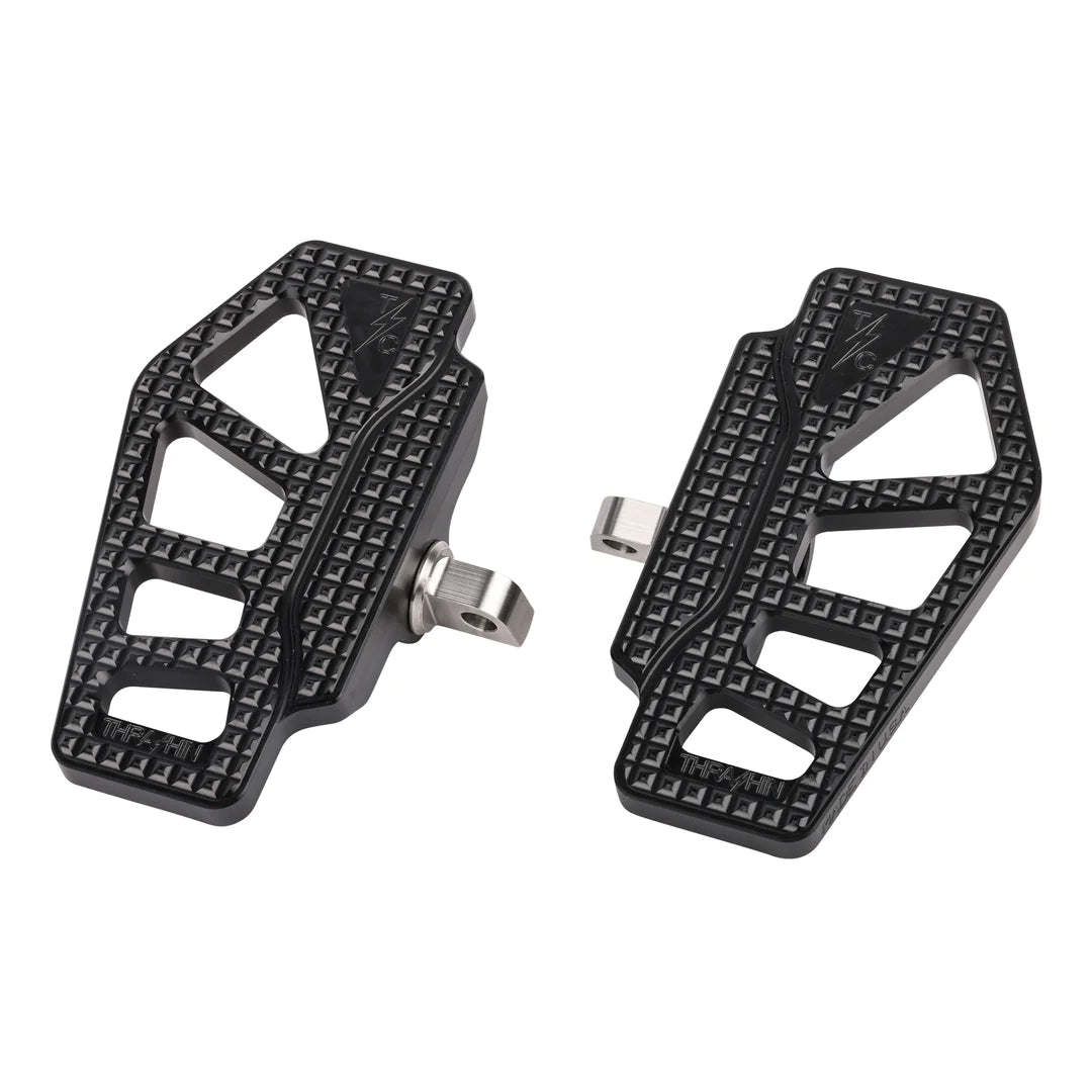 Thrashin Apex Mini Floorboards - Black - Dyna, Sportster, FXR, Softail